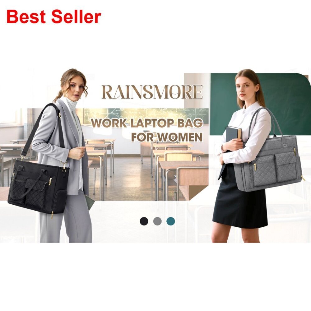 Insulated Lunch Tote Bag with 15.6" Laptop Compartment, Water-Resistant Work Bag - Picture 7 of 7